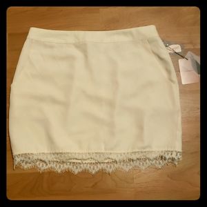 Forever 21 Cream color Mini skirt with Lace